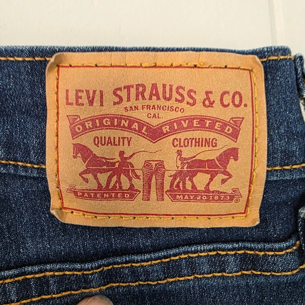 Levis 724 High Rise Straight Jeans Dark Wash Denim Blue Pants Mens 32x30